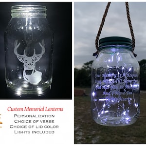 Custom Grave Decoration Dad, Personlized Cemetery Decoration, Deer Grave Decoration, Wildlife Grave Lantern, Hunter, Sympathy Gift