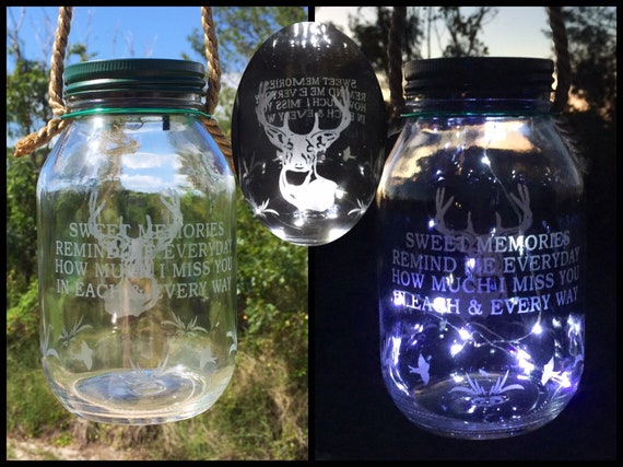 Cemetery Decoration Solar Light Loss Of Father Deer Memorial Etsy