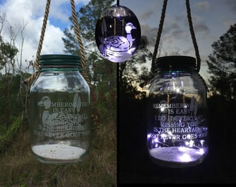 GRAVE DECORATION DAD, Duck Grave Lantern, Wildlife Cemetery Decoration, Soal Lights For Grave, Duck Hunter Grave Ornament, Sympathy Gift