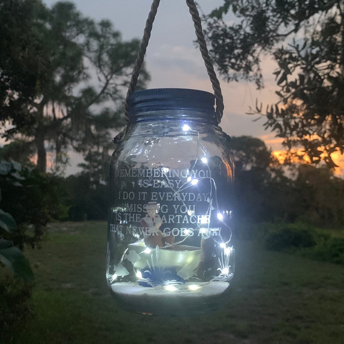 GRAVE DECORATION DAD Solar Light Loss of Father Fisherman Etsy