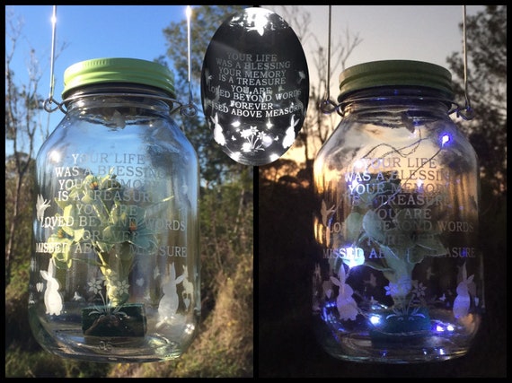 Grave Decoration Loss Of Father Solar Flower Light Cemetery Etsy