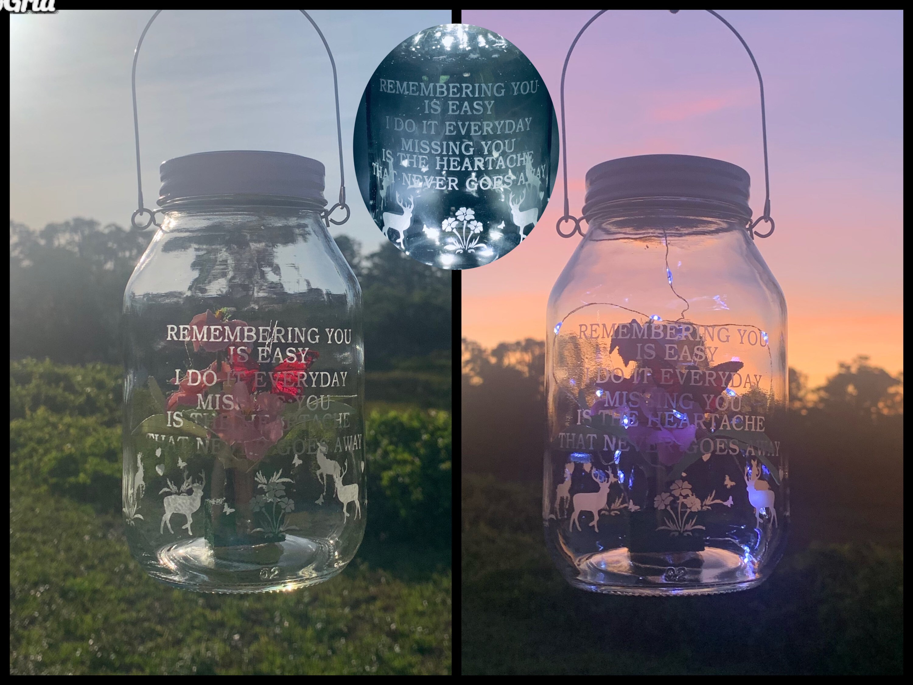 SOLAR GRAVE LIGHTS Pink Flowers For Grave Cemetery Etsy