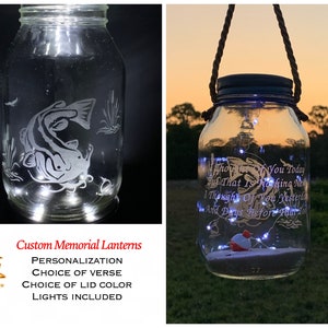 Custom Grave Decoration With Catfish, Personlized Cemetery Decoration, Loss Of Fisherman, Grave Lantern With Verse, Solar Light For Grave