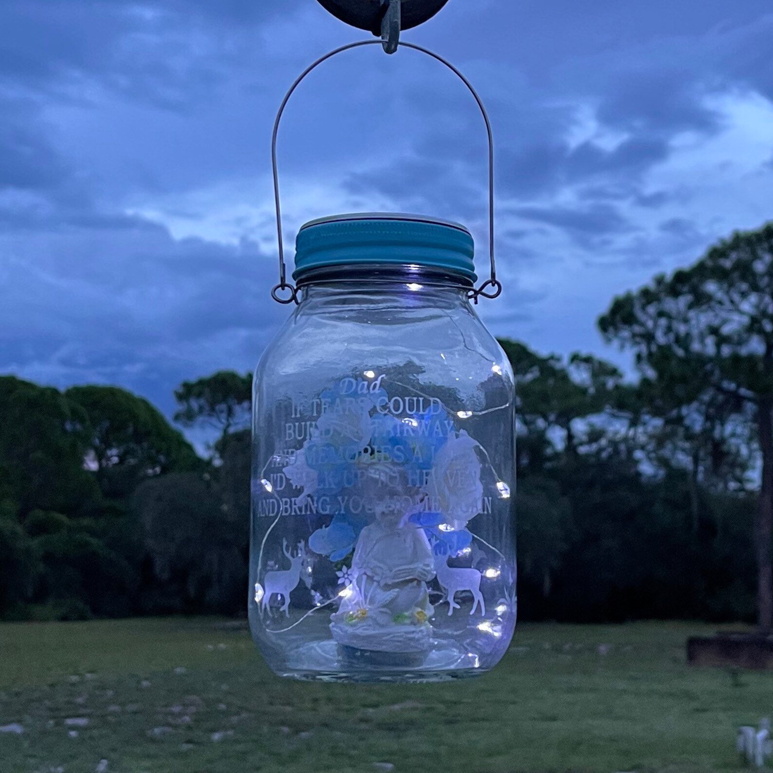 Memorial Lantern for Loss of Dad Solar Grave Lantern With Etsy
