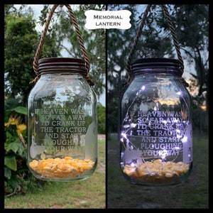 GRAVE DECORATION, Farmer Cemetery Decoration, Loss Of Dad, Solar Light Grave Lantern, Loss Of Rancher, Tractor Grave Ornament, Sympathy Gift