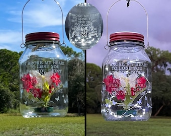 BUTTERFLY MEMORIAL For Cemetery With Verse, Grave Lantern With Butterfly, Cemetery Decoration For Grave, Memorial Gift, Memorial Lantern