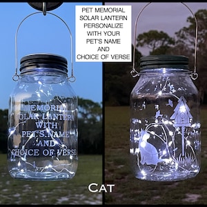 Pet Cat Memorial With Personalization, Custom Burial Marker With Name, Solar Grave Lantern With Poem, Sympathy Gift, Cat Grave Marker