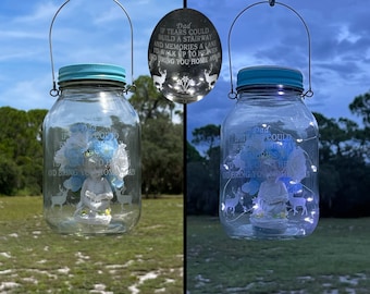 Memorial Lantern, For Loss Of Dad, Solar Grave Lantern With Angel, Cemetery Decoration With Verse, In Memory Of Light, Sympathy Gift