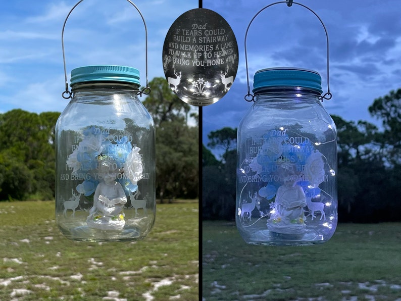 Memorial Lantern for Loss of Dad Solar Grave Lantern With Etsy