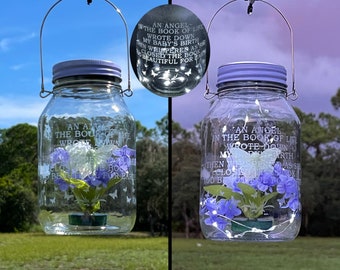 BUTTERFLY MEMORIAL For Cemetery With Verse, Grave Lantern With Butterfly, Cemetery Decoration For Grave, Memorial Gift, Memorial Lantern