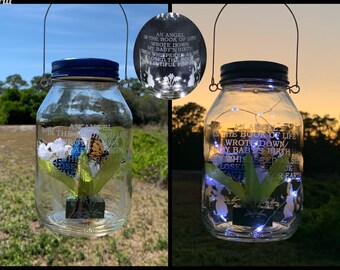 MEMORIAL GIFT For Loss Of Baby, With Butterfly, Grave Decoration For Cemetery, With Verse, Cemetery Lantern For Grave, Sympathy Gift
