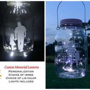 Custom Grave Decoration For Loss Of Dad With Name, Personlized Cemetery Decoration With Poem, Grave Lantern, Sympathy Gift For Daughter