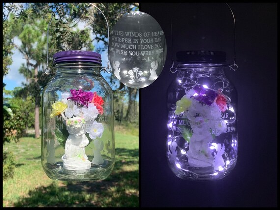Cemetery Decoration Solar Angel Red Roses Flower Etsy