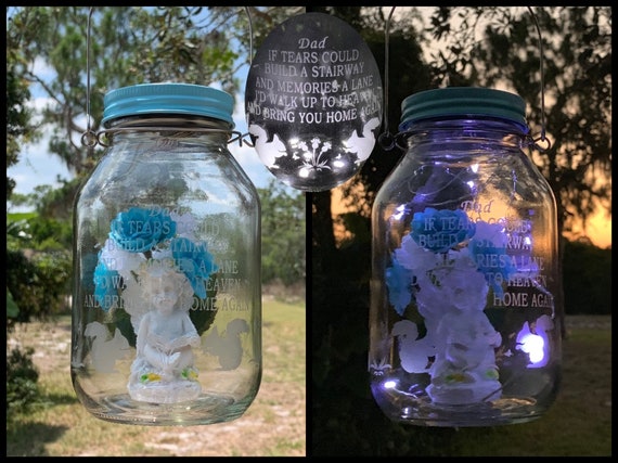 Cemetery Decoration Solar Angel Light Loss Of Dad Grave Etsy