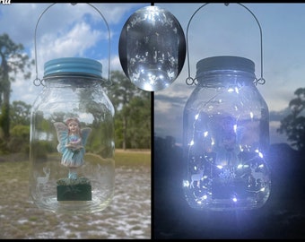FAIRY LANTERN, With Solar Light, Hanging Jar Lights For Outdoors, Decorative Yard Lighting, Gardener Gift For Mom, Summer Outdoor Lights