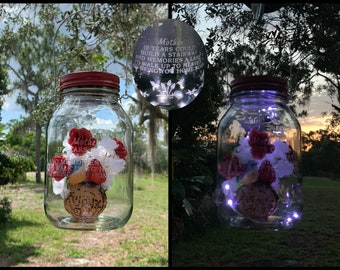 MEMORIAL GIFT For Gravesite, With Birds, Grave Lantern For Cemetery, With Verse, Cemetery Decoration, With Solar Lights, Sympathy Gift