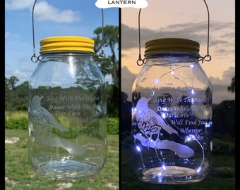 GRAVE DECORATION With Songbird, Cemetery Decoration With Verse, Grave Lantern With Solar Light, Sympathy Gift With Poem