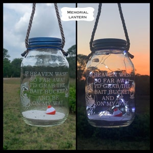 CEMETERY DECORATION With Catfish, Grave Decoration With Verse, Grave Lantern With Solar Light, Loss Of Fisherman, Fishing Memorial, Grandpa