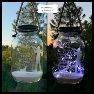 CEMETERY DECORATION, Loss Of Duck Hunter, Solar Light, Grave Lantern, Hunting Memorial, In Memory Of Sportsman Ornament, Etched Glass, Gift