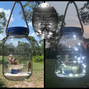 GRAVE DECORATION DAD, Solar Light, Loss Of Father Fisherman Memorial,  Cemetery Decoration In Memory Of Sportsman Lantern, Bereavement Gift