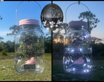 MEMORIAL LANTERN, For Cemetery, For Loss Of Mom, Cemetery Decoration, For Grave, Birdhouse Memorial Gift, With Verse, Sympathy Gift, Solar