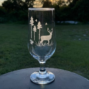 DEER GIFT, Stemmed Beer Glass, Cocktail Glass, Wildlife Drinkware, Woodland  Glasses, Gift For Dad, Gift For Brother, Gift For Hunter