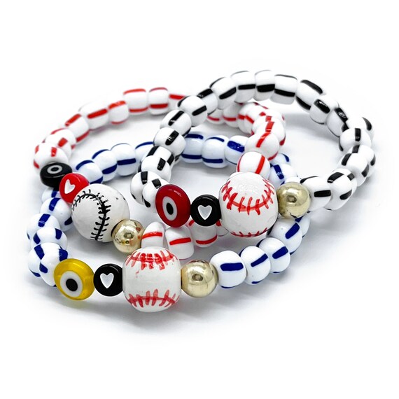 Baseball bead bracelet hot sale