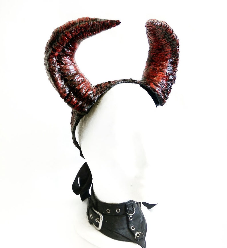 Horned Headband for a Photo Shoot. Horns of the Demon. Gothic Etsy