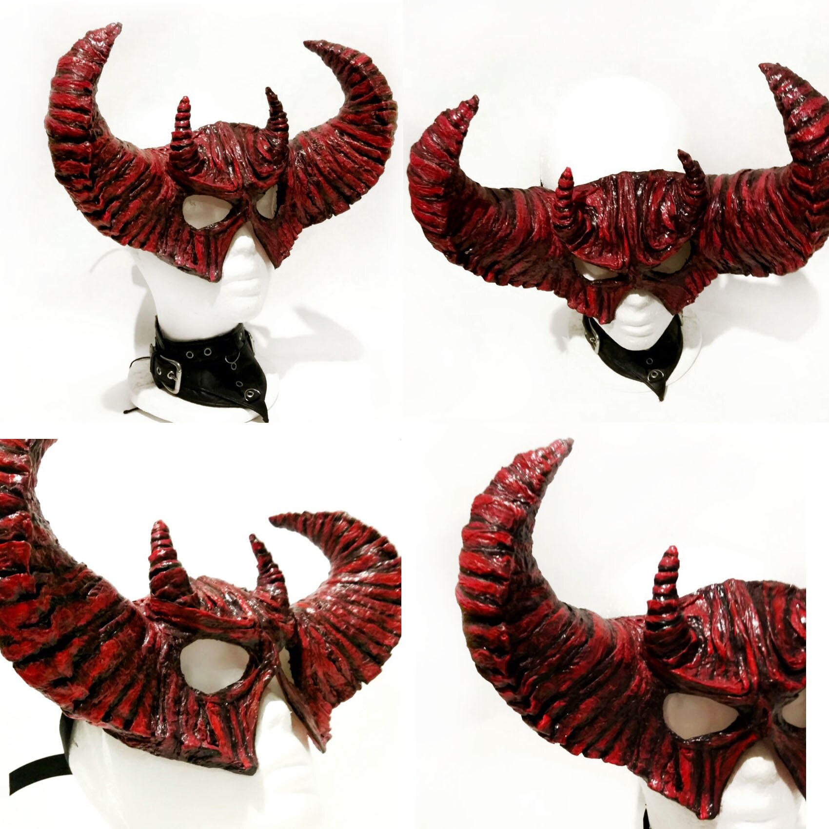 OOAK Devil Mask. Red Devil. Horned Mask Red. Creepy Mask. Mask Etsy