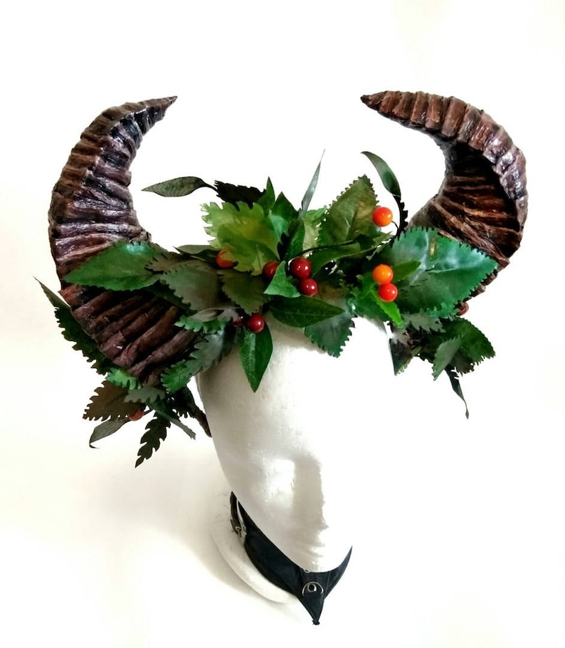 nature Crown Faun headpiece.Demon of the forest Horn Headband Festival Cosplay fairy headband Satyr horns READY TO SHIP!