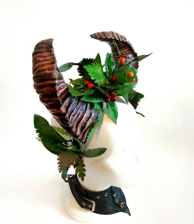 nature Crown Faun headpiece.Demon of the forest Horn Headband Festival Cosplay fairy headband Satyr horns READY TO SHIP!