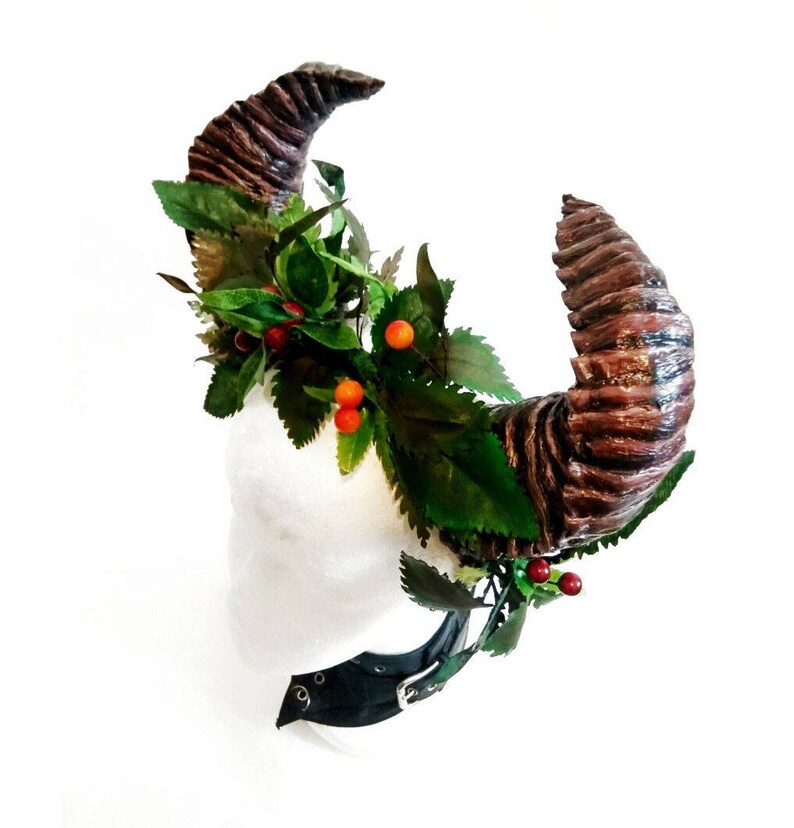 nature Crown Faun headpiece.Demon of the forest Horn Headband Festival Cosplay fairy headband Satyr horns READY TO SHIP!