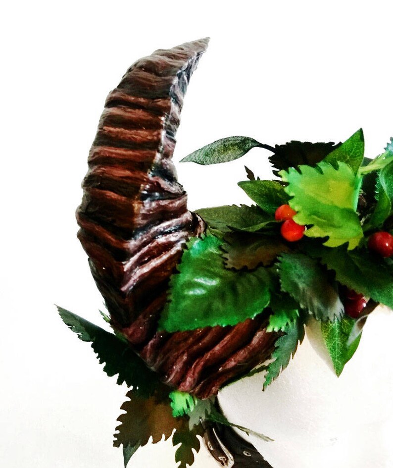 nature Crown Faun headpiece.Demon of the forest Horn Headband Festival Cosplay fairy headband Satyr horns READY TO SHIP!