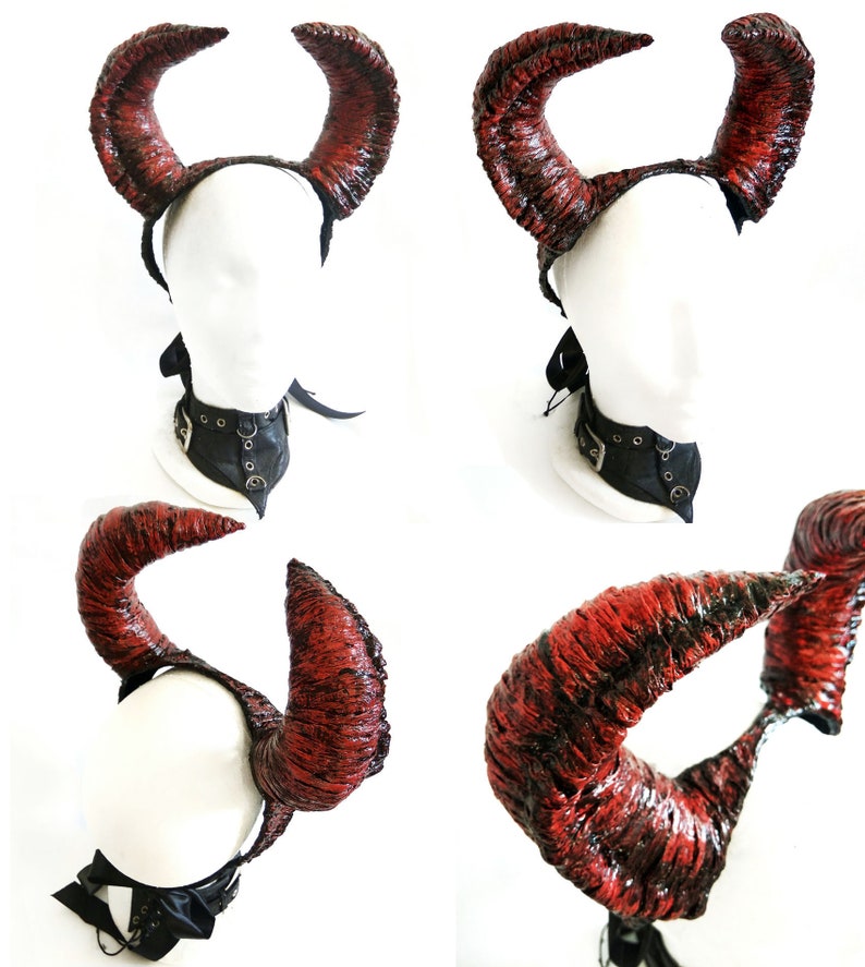 Horned Headband for a Photo Shoot. Horns of the Demon. Gothic Etsy