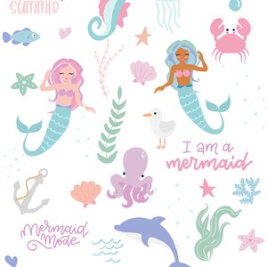 200+ Mermaid Themed Digital Planner Stickers for Goodnotes & other digital planning apps. Individual PNG files + GoodNotes Collection