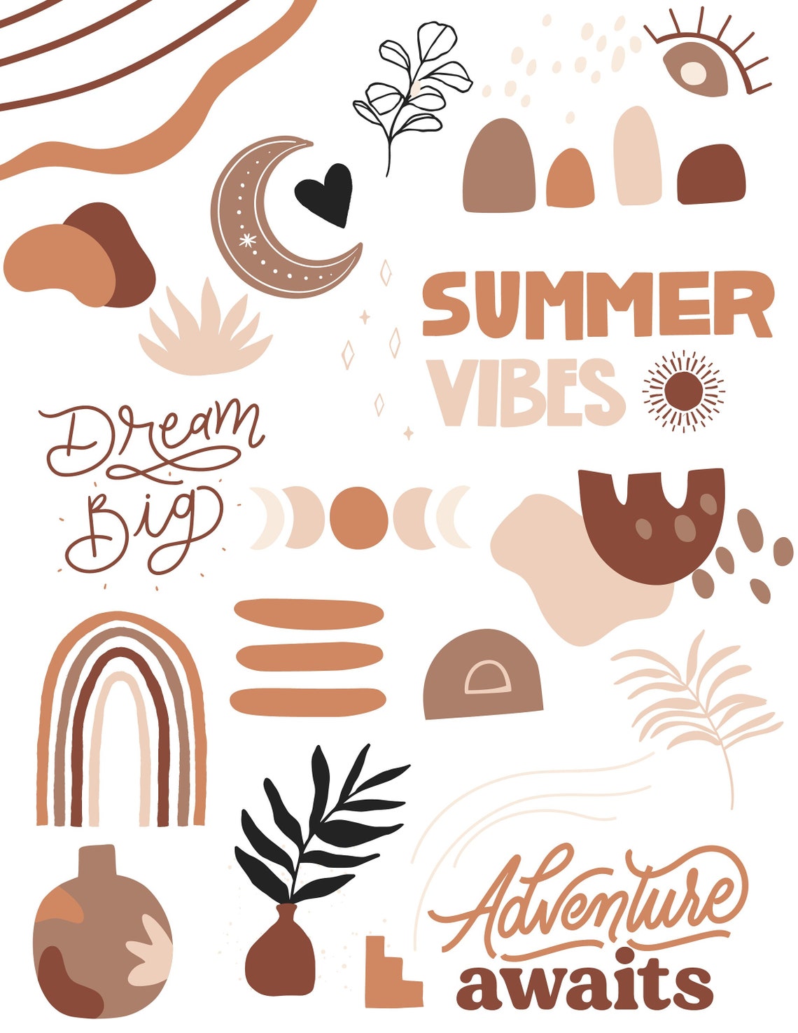 GIANT Boho Summer Digital Planner Sticker Set for Goodnotes & Other ...