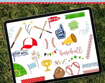 Giant BASEBALL 150+ digital sticker set for GoodNotes, planning apps, and MORE
