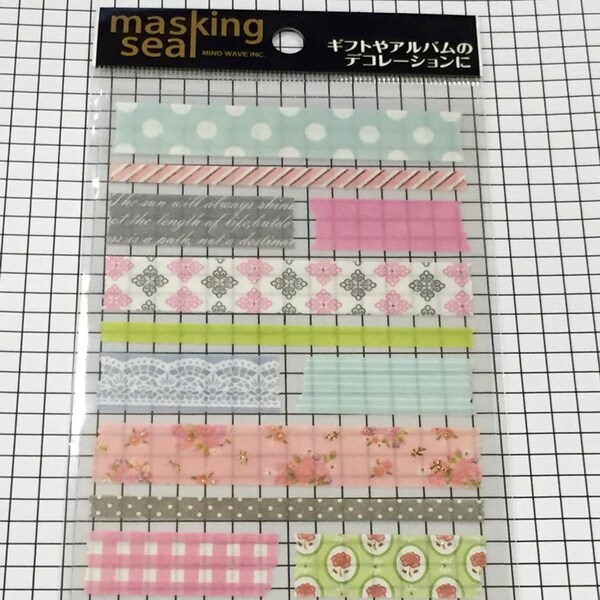 Japan washi paper masking seal, cute sticker sheet, Kawaii  Scrapbooking material, decals supplies - 1 sheet - 77343