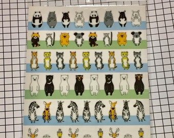 Decals supplies, Cute ANIMAL stickers sheet supplies, kawaii petite stickers, Scrapbooking material - 1 sheet - 78538