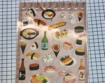 Kawaii Japanese Sticker Sheet supplies, SUSHI theme sticker, cute schedule seal, decoration sticker, stationery supplies- 1 sheet - 85966