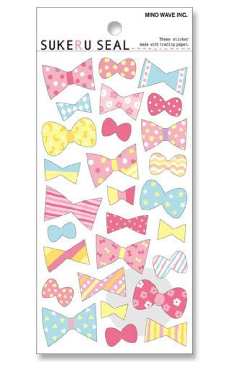 1 sheet Ribbon Bow shape sticker Japan sticker 75528 paper goods supplies scrapbook material suppliers kawaii zakka