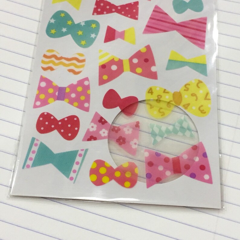 1 sheet Ribbon Bow shape sticker Japan sticker 75528 paper goods supplies scrapbook material suppliers kawaii zakka