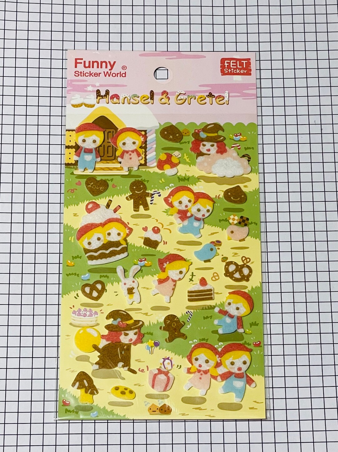 Korea Sticker, Felt Sticker Sheet, Cute GIRL Sticker, Fairy Tale Story