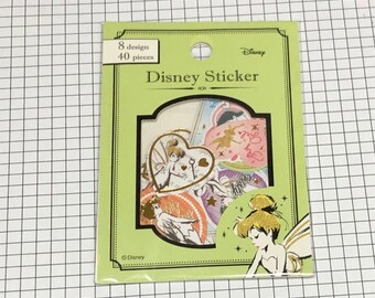 Cute Japanese flake stickers, Tinker Bell Princess theme sticker, kawaii Cartoon sticker, Scrapbooking - 40 pieces / pack