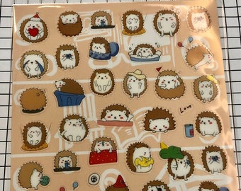 Japan süße HEDGEHOG Aufkleber Dichtung, Kawaii kleine Aufkleber, Scrapbooking, Planer liefert, schöne Aufkleber Blatt, kleine Aufkleber - 1 Blatt - 85351