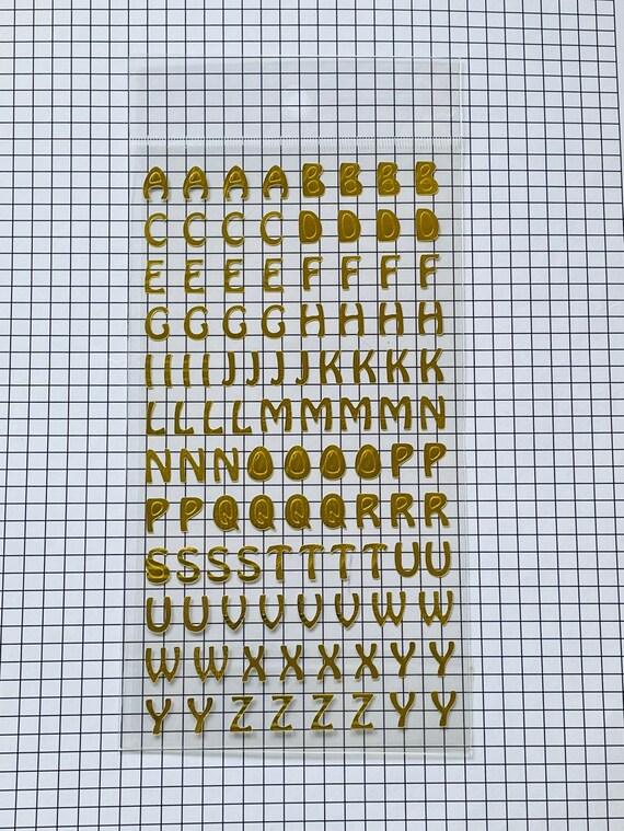 Cute ALPHABET SEAL Stickers in Gold Letter Stickers Kawaii 