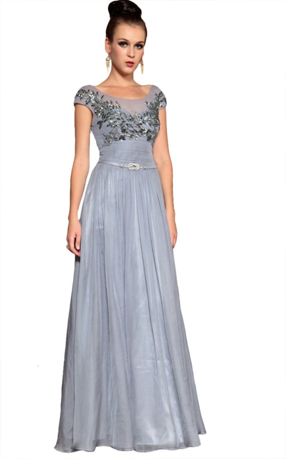 Items similar to Swanmate Elegant grey mother of bride dresses with ...