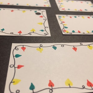 String Light Gift Tags - 10 in bundle - Customizable!