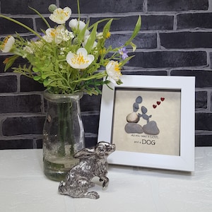 Pebble Art &quot;All you need is Love, and a Dog&quot; Lady with her pet