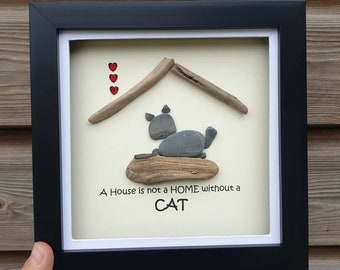 Personalised A House is not a Home Without a Cat Wooden Wall Hanging Gift 